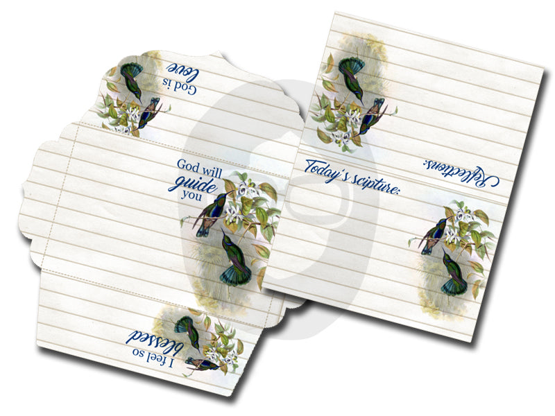 Printable Envelopes - Prayer Journaling Hummingbirds Set #4 - 8 Page Instant download - envelope templates, faith, mini envelopes