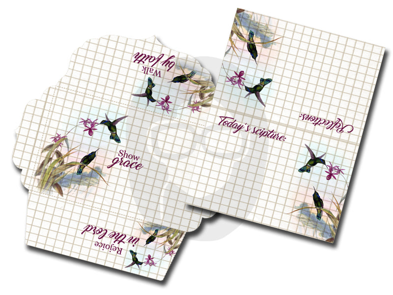 Printable Envelopes - Prayer Journaling Hummingbirds Set #4 - 8 Page Instant download - envelope templates, faith, mini envelopes