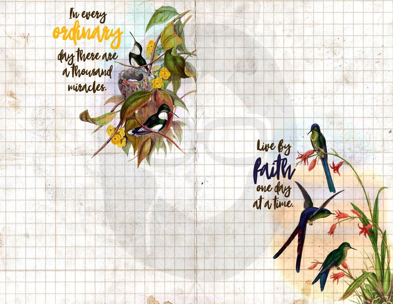 Bible Verses DIY - Hummingbirds Set # 1 - 3 Pg Instant Downloads - digital rose paper, lined journal pages, prayer journaling, scripture art