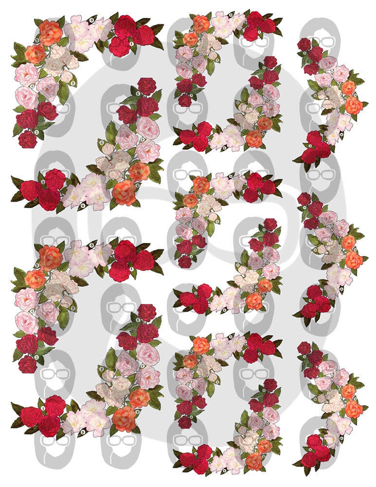 Floral Clipart - Decoupage Flowers Set #17 - 8 Page Instant Download -  clipart floral, roses clipart, digital roses