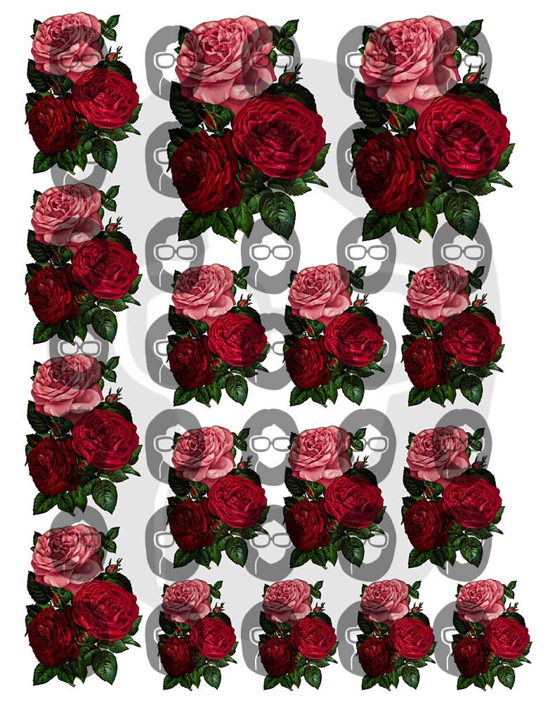 Floral Clipart - Decoupage Flowers Set #17 - 8 Page Instant Download -  clipart floral, roses clipart, digital roses