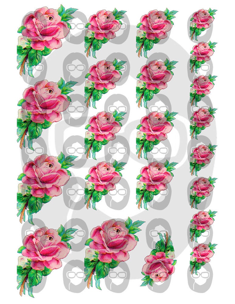 Floral Clipart - Decoupage Flowers Set #21 - 8 Page Instant Download -  clipart floral, roses clipart, digital roses