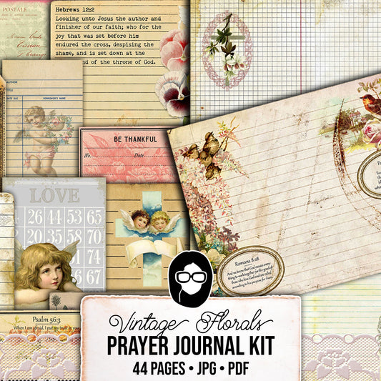 Faith Journal Kit, Bible Study Journal Bundle -44pg Digital Download- Prayer Cards Catholic, Christian Inspirational Quote, Faith Inspired