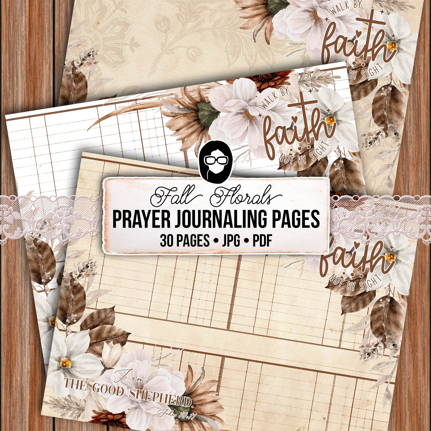 Fall Bible Journal Pages, Prayer Journal For Women -28pg Digital Download-  Prayer Quotes, Christian Verses, Lined Journaling Pages, Autumn