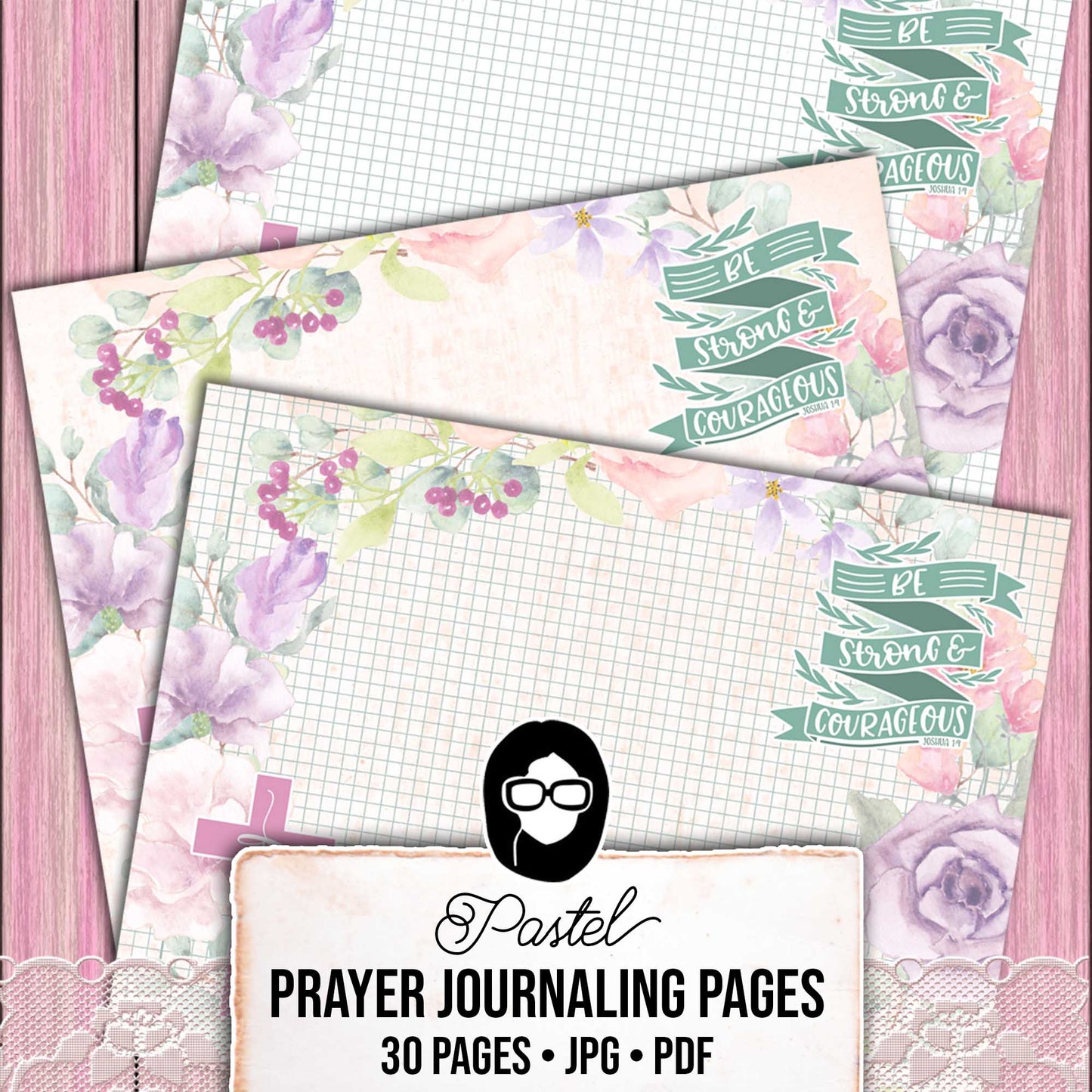 Pastel Lined Journal Pages, Scripture Notes -30pg Digital Download- Religious Artwork, Prayer Bible Quotes, Jesus Saves, Faith Printables