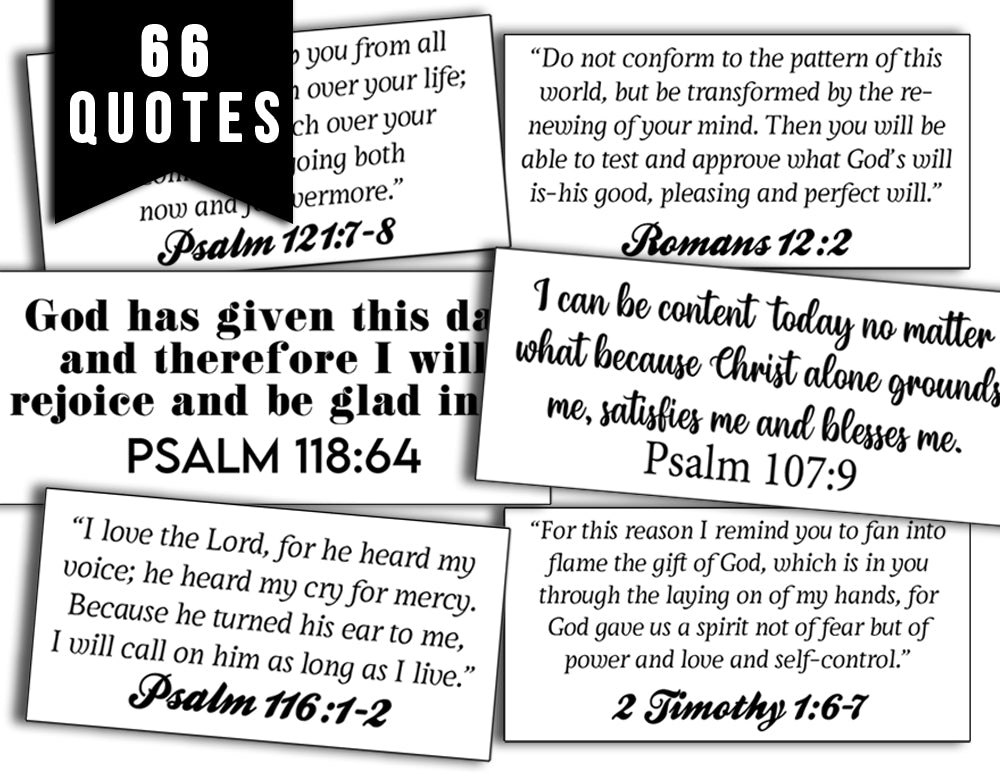 Bible Verse Cards Printable, Prayer Quotes -6pg Digital Download- Christian Affirmations, Devotional Journal, Faith Encouragement, JPG PDF