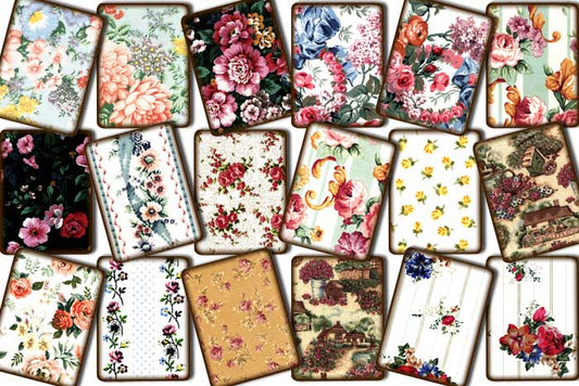 Vintage Floral Journal Cards - Set #6 - 3 Pg Instant Download - blank journal cards, ephemera kit, journaling cards