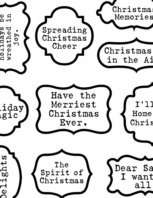 Christmas Quotes, Fussy Cut Words -6pg Digital Download- Christmas sayings, Journaling quotes, Santa Quotes, Scrapbook titles, Ink Saver