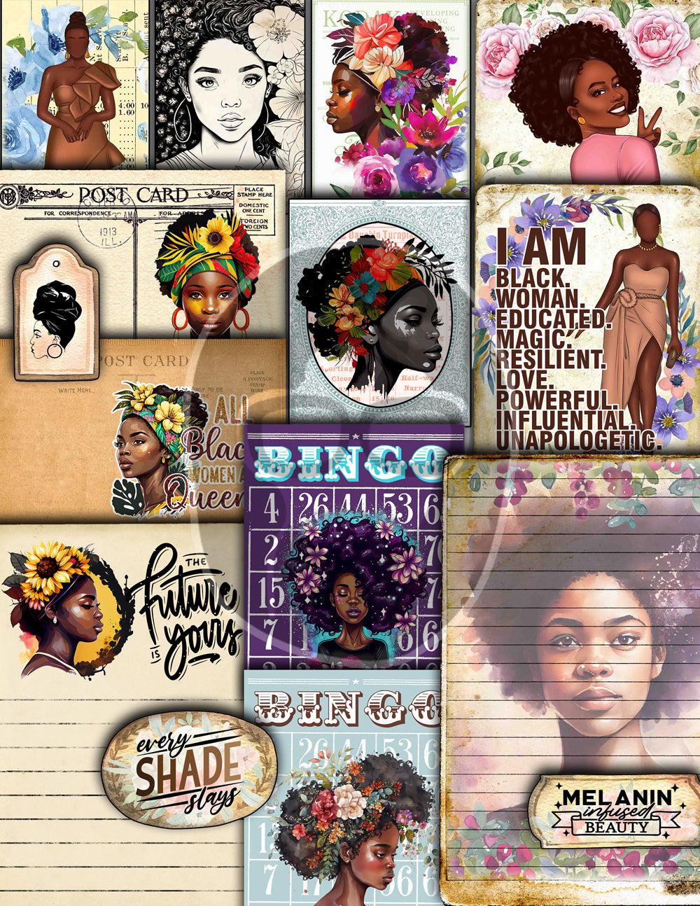 African American Ephemera, Junk Journal Kit -40pg Digital Download- Bl ...