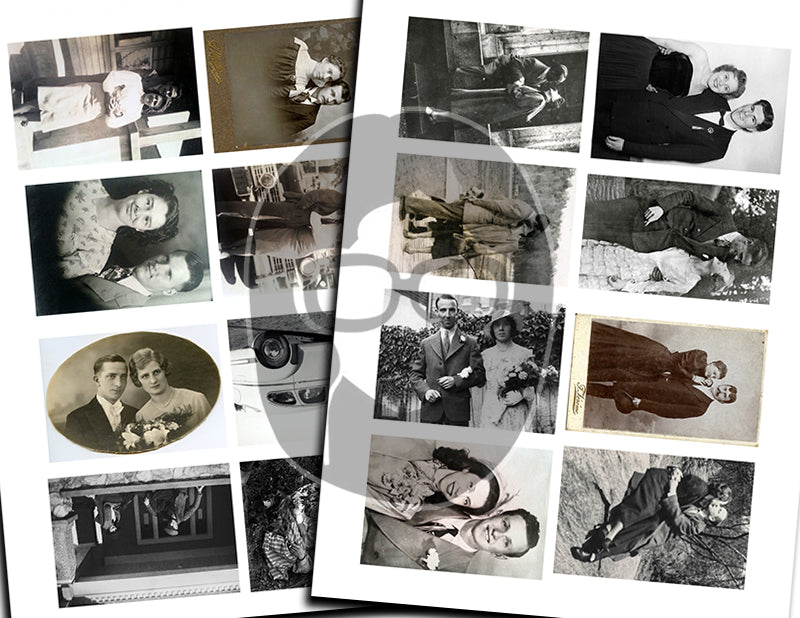 Ephemera Photos, Vintage Couple Photos S#102 -21pg Digi Download- Valentines Printable, Retro and Vintage, Junk Journal Kit, Collage Images