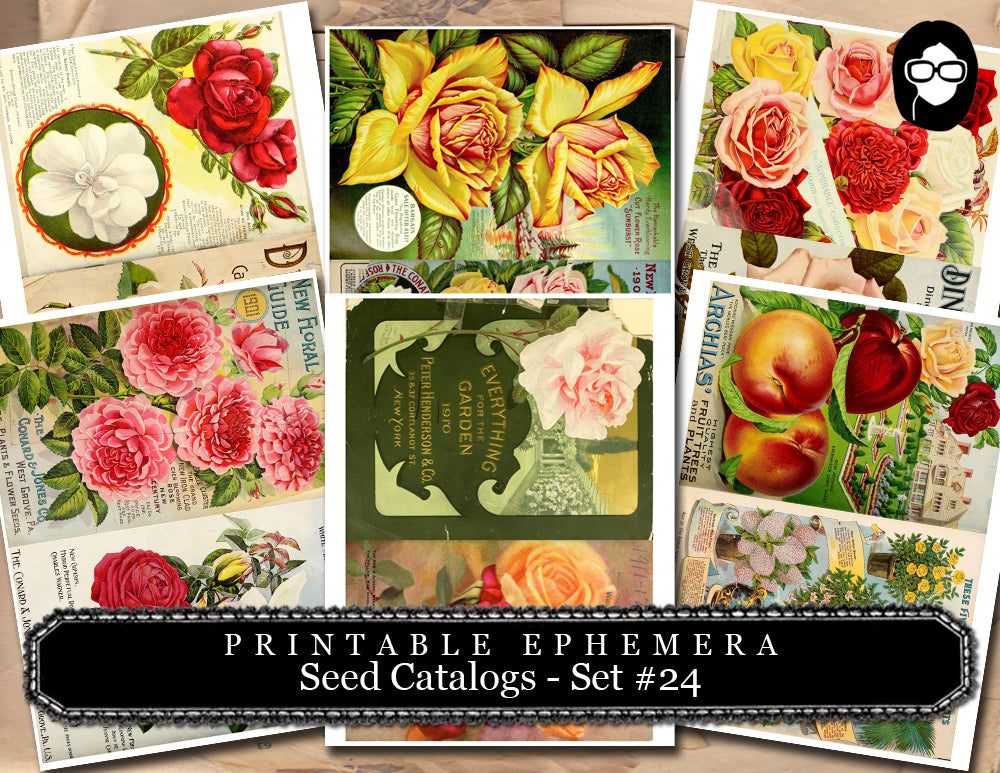 Ephemera Pack - Printable Ephemera Set #24 - Seed Catalogs - 30 Page Instant Download - junk journal kit, journal cards, ephemera paper pack