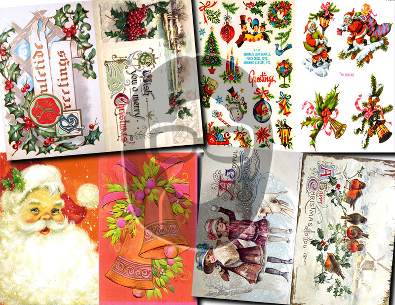 Christmas digital download - Ephemera Set #85 - 30 Pg download - Christmas journal kits, Retro Christmas journal pages, ephemera pack