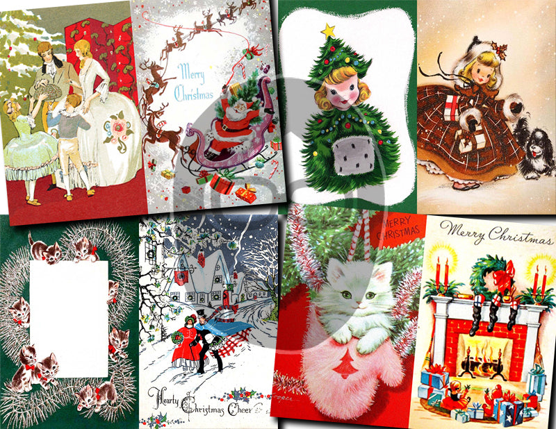 Christmas digital download - Ephemera Set #86 - 30 Pg download - Christmas journal kits, Retro Christmas journal pages, ephemera pack