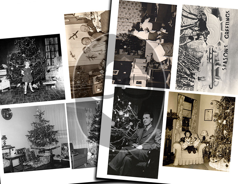 Vintage Retro Christmas Photographs digital download - Ephemera Set #88 - 13 Pg download - Christmas junk journal kits, ephemera pack