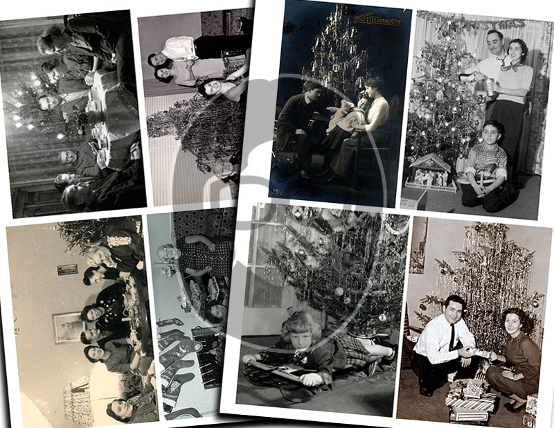 Vintage Retro Christmas Photographs digital download - Ephemera Set #89 - 13 Pg download - Christmas junk journal kits, ephemera pack