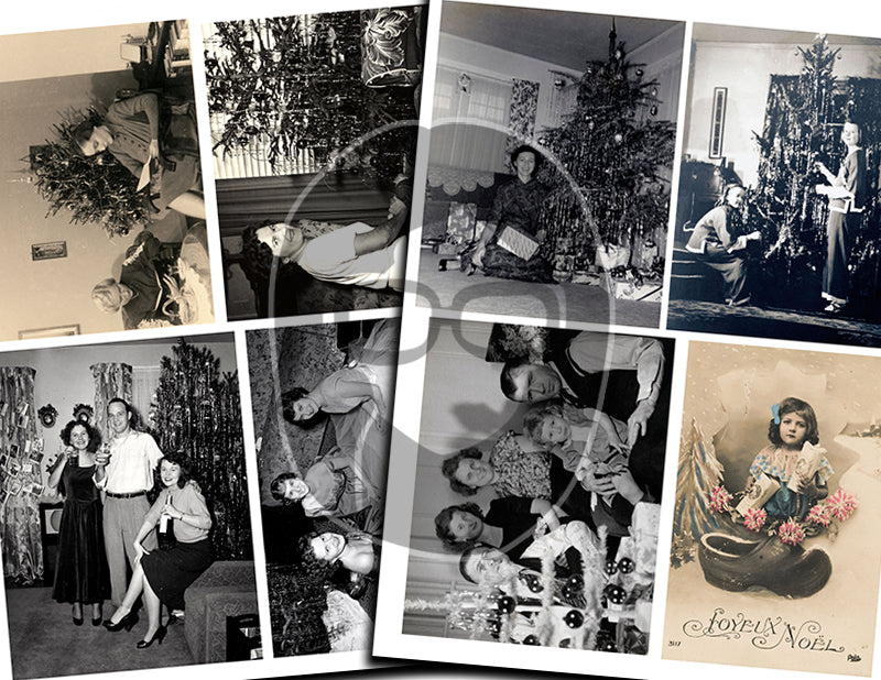 Vintage Retro Christmas Photographs digital download - Ephemera Set #89 - 13 Pg download - Christmas junk journal kits, ephemera pack