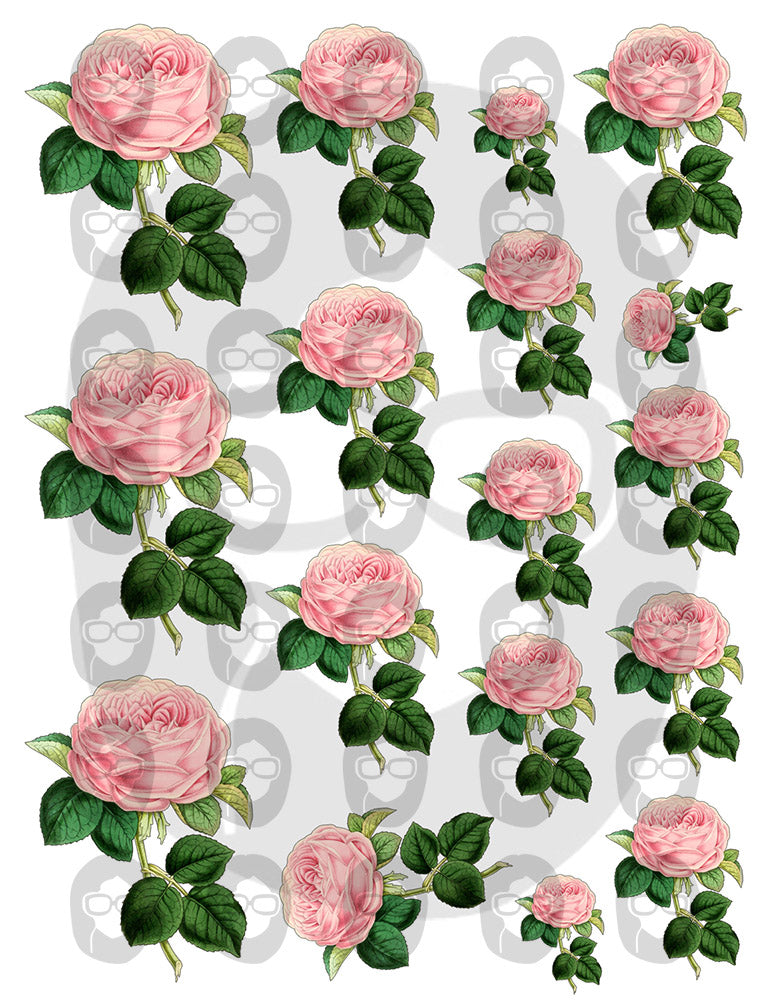 Bouquet Clipart - Decoupage Flowers Set #22 - 8 Page Instant Download - roses clipart floral, pink rose clipart, roses flower clipart