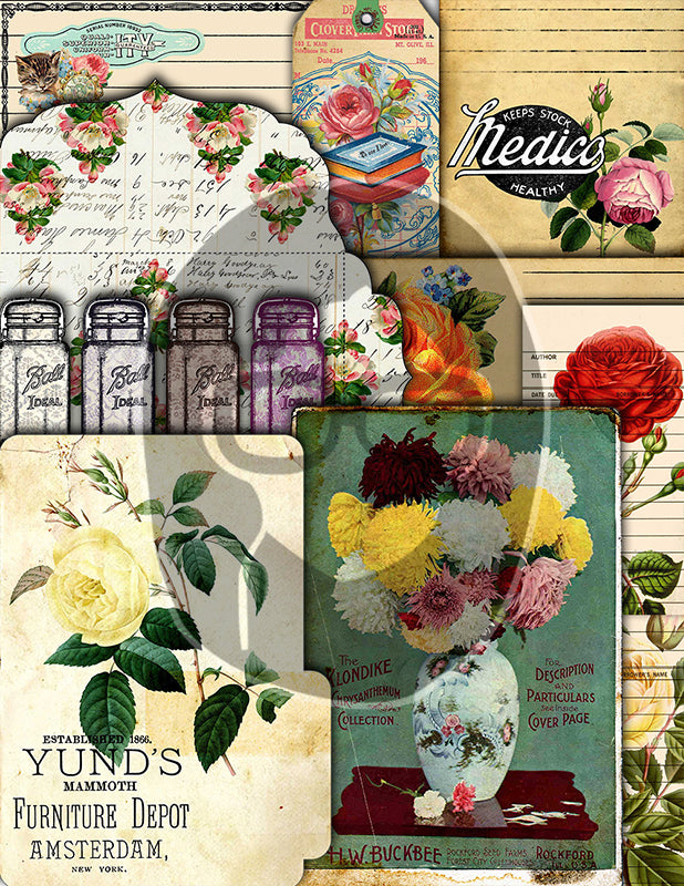 Printable Junk Journal Kit, Pages & Ephemera Bundle #16 -46pg Digital – TsunamiRose Designs printable-junk-journal-kit-pages-ephemera-bundle-16-46pg-digital-tsunamirose-designs