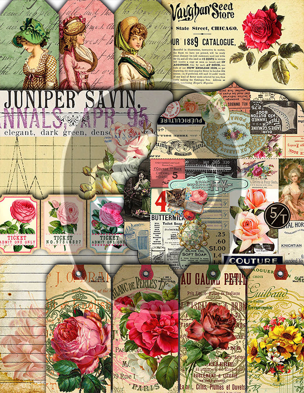 Printable Junk Journal Kit, Pages & Ephemera Bundle #16 -46pg Digital – TsunamiRose Designs printable-junk-journal-kit-pages-ephemera-bundle-16-46pg-digital-tsunamirose-designs