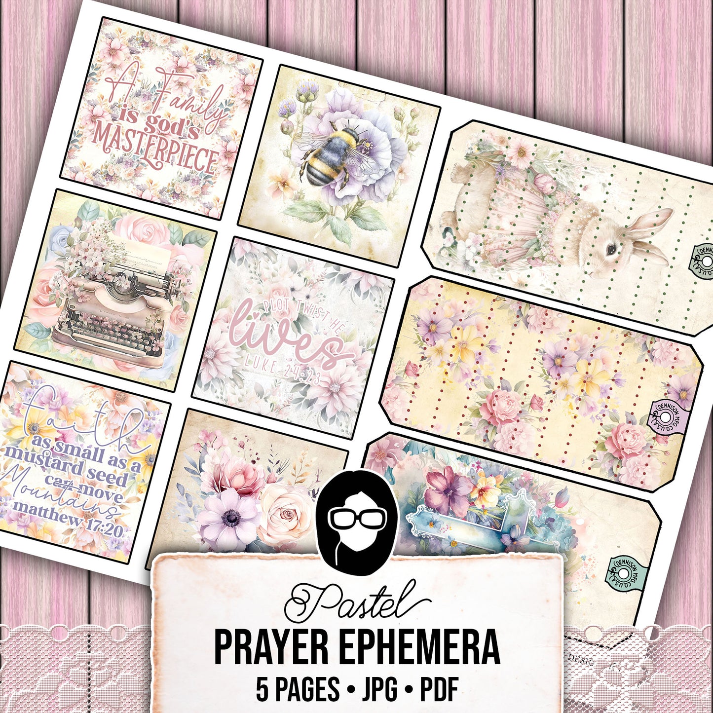 Pastel Journal, Scripture Ephemera -5pg Digital Download- Religious Cards, Prayer Quotes, Bible Verse Cards, Jesus Saves, Faith Printables