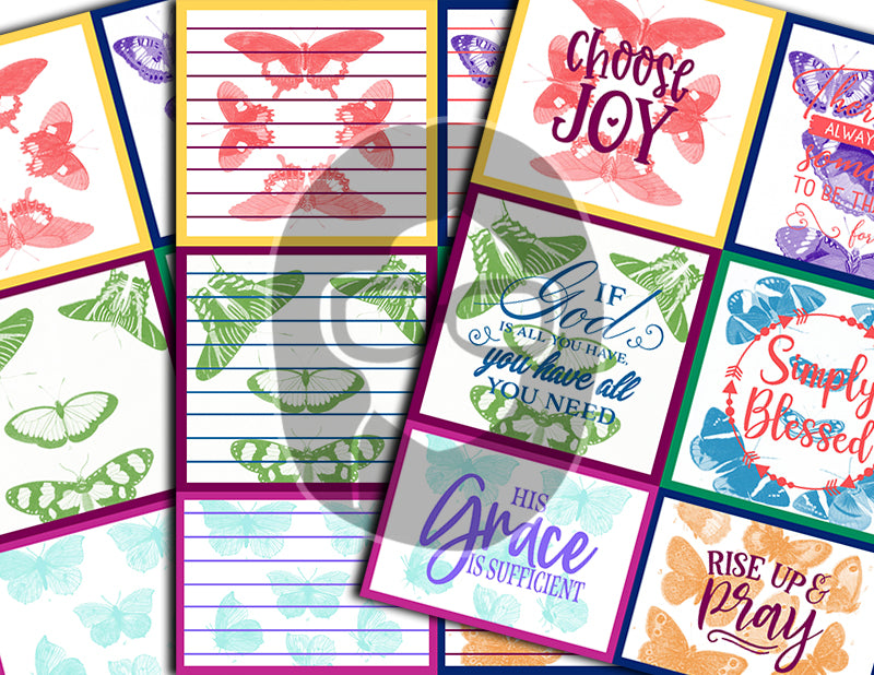 Journaling Spot Printables, Bible Journal Ephemera -18pg Digital Download- Prayer Quotes, Christian Affirmations, Faith Junk Journal Kit