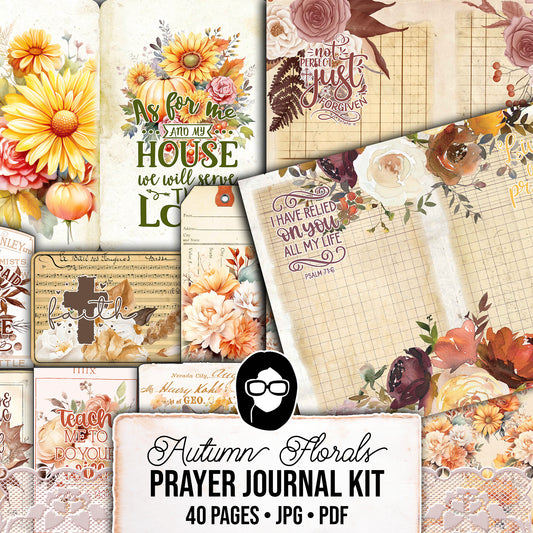 Faith Junk Journal Kit, Scripture Ephemera, Fall Digital Papers-40pg Digital Download- Religious Cards, Prayer Quotes, Bible Verse Cards