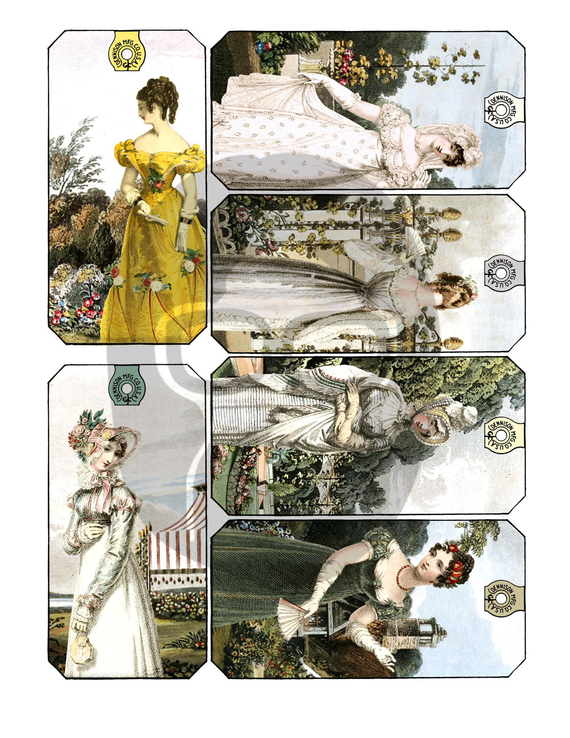 Jane Austen Print - Tag 2.0 - 2 Page Instant Download - pride and prejudice, emma, regency era, junk journal printables, junk journal kit