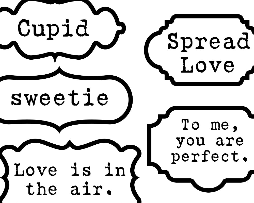 Quotes About Love, Valentines Day Quotes -6pg Digital Download- Scrapbook titles, Ephemera words, Printable journal labels, Ink Saver