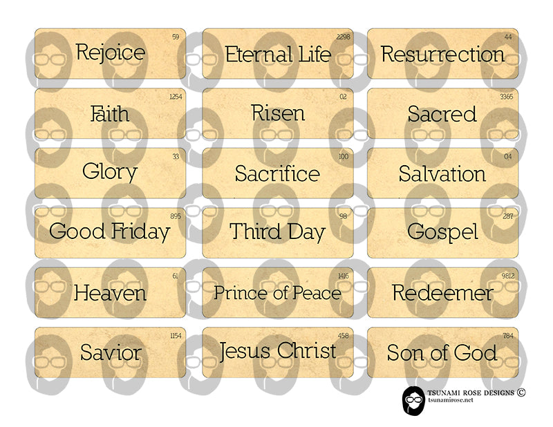 Easter is for Jesus, Vocabulary Flashcard - 4pg Digital Download- Religious Quotes, Bible Verse Cards Printable, Faith Ephemera Words